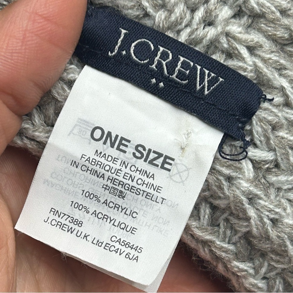 J. Crew Gray‎ Ribbed Knit Infinity Scarf - Picture 2 of 3